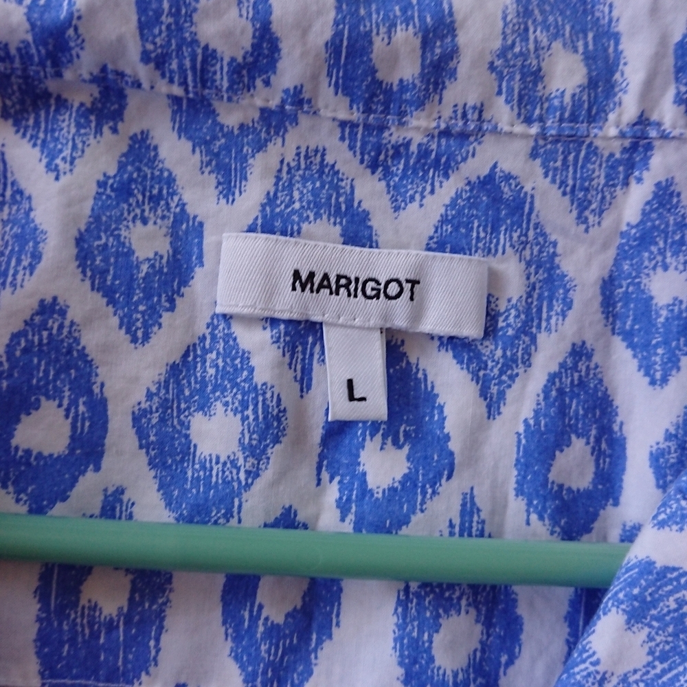 Marigot the Blue and white Patterned classic Pajama nightshirt size L - Picture 6 of 15